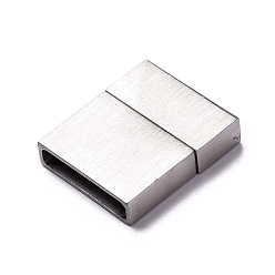 Matte Stainless Steel Color 304 магнитные застежки из нержавеющей стали с клеевыми концами, прямоугольные, матовый цвет нержавеющей стали, 24~25.5x22x6 мм, отверстие : 4x20 мм