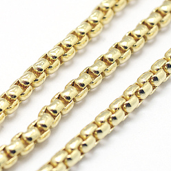 Real 18K Gold Plated Brass Venetian Chains, Unwelded, Lead Free & Nickel Free & Cadmium Free, Real 18K Gold Plated, 2.5x2.5mm