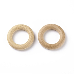 Blé Anneaux de liaison en hêtre, rond, anneaux en bois de macramé, blé, 49x10mm, diamètre intérieur: 29 mm