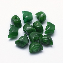 Myanmar Jade Natural Myanmar Jade/Burmese Jade Beads, Dyed, Ingot, 7.5~8x11.5~13x7.5mm, Hole: 1.6mm