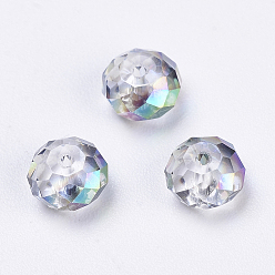 Colorful Imitation Austrian Crystal Beads, Grade AAA, Faceted, Rondelle, Colorful, 6x4mm, Hole: 0.7~0.9mm