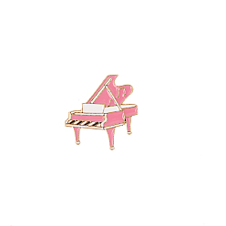 Pink Broche en émail de piano, insigne en alliage doré pour vêtements de sac à dos, rose, 29x27mm