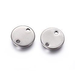Stainless Steel Color 201 Stainless Steel Links connectors, Flat Round, Stainless Steel Color, 10x1mm, Hole: 1.4mm