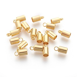 Golden 304 Stainless Steel Cord Ends, Golden, 9x4mm, Hole: 2mm, Inner Diameter: 3mm