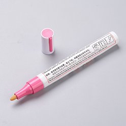 Pink Metallic Marker Pens, for Metal, Wood, Ceramic, Glass, Rock Painting, DIY Photo Album, Card Making, Scrapbook Crafts , Pink, 14.3x1.55cm