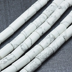 Howlite Natural Howlite Beads Strands, Column, 15~17x7.5~8mm, Hole: 1.2mm, about 24~25pcs/strand, 14.7~15.5 inch(37.5~39.5cm)