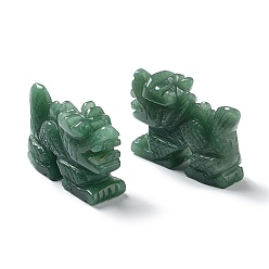 Aventurine Verte Figurines de dragon de guérison sculptées en aventurine verte naturelle, Décorations d'affichage en pierre d'énergie reiki, 52~55x18x37.5mm