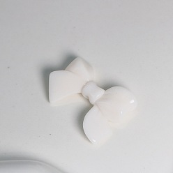 Blanco Abalorios de acrílico, jalea de imitación, lazo, blanco, 24x33x7 mm, agujero: 3 mm, sobre 500 g / bolsa