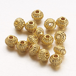 Golden Tibetan Style Spacer Beads, Cadmium Free & Nickel Free & Lead Free, Lantern, Golden Color, about 5mm in diameter, 4mm long, hole: 1.5mm