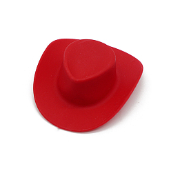 Fuego Ladrillo Mini sombrero de vaquera de vaquero occidental de plástico, Mini sombrero lindo para muñeca, sombrero de vestido de fiesta para decoración de muñecas, ladrillo refractario, 54x46x16 mm