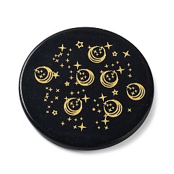 Étoile  Décorations d'obsidienne naturelles, décorations pour la maison, plat rond, étoiles, 54x5.5mm