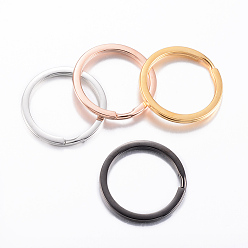 Couleur Mélangete 304 inoxydable clés anneaux brisés de l'acier, conclusions de fermoir porte-clés, couleur mixte, 30x2.5mm