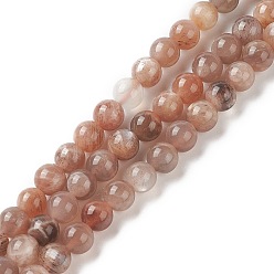Multi-Moonstone Brins de perles multi-pierres de lune naturelles, ronde, 6mm, Trou: 1mm