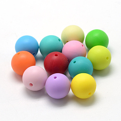 (52) Непрозрачная лаванда Пищевые экологически чистые силиконовые фокусные шарики, круглые, разноцветные, 18~20 мм, отверстие : 2 мм