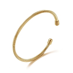 Oro 304 brazalete abierto de acero inoxidable con cuentas ovaladas, brazalete de cuerda torcida para mujer, dorado, diámetro interior: 2-3/8 pulgada (5.9 cm)
