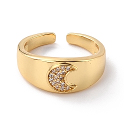 Настоящее золото 18K Кольцо с куполом из лунного кубического циркония для нее, регулируемое кольцо на запястье, без кадмия и без свинца, реальный 18 k позолоченный, размер США 7 1/4 (17.5 мм)