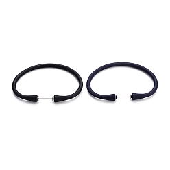 Midnight Blue Silicone Cord Bracelets, with 304 Stainless Steel Screw Clasps, Midnight Blue, 6-7/8 inch(17.5cm), 4~6mm