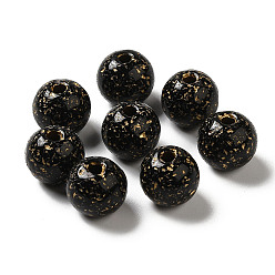 Gold Opaque Acrylic Beads, Round, Gold, 10x9mm, Hole: 2mm, about: 940pcs/500g