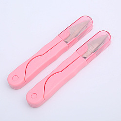 Pink Стальные швейные ножницы, с пластиковой ручкой и защитной крышкой, розовые, 11.5x1.7 см