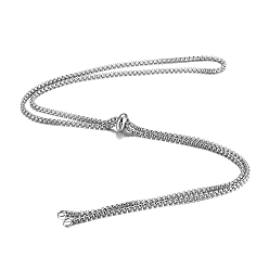 Stainless Steel Color 304 Stainless Steel Box Chain Slider Necklace Making, Stainless Steel Color, 14.76~29.72 inch(37.5~75.5cm)