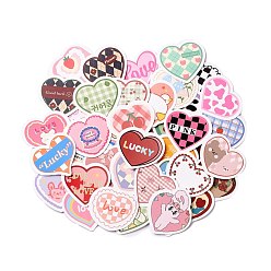 Heart Waterproof Self Adhesive Paper Stickers, for Suitcase, Skateboard, Refrigerator, Helmet, Mobile Phone Shell, Colorful, Heart Pattern, 33~37x32~40x0.2mm, about 100pcs/bag