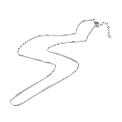 Stainless Steel Color 316 Surgical Stainless Steel Venetian Chain Necklaces, Unwelded, Stainless Steel Color, 17.80 inch(45.2cm)