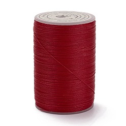 Красный Круглая вощеная нить из полиэстера, микро шнур макраме, витой шнур, для шитья кожи, красные, 0.3~0.4 мм, около 174.98 ярдов (160 м) / рулон