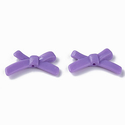 Medium Purple Opaque Acrylic Beads, Bowknot, Medium Purple, 20x34x5.5mm, Hole: 1.8mm, about 435pcs/500g