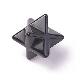 Obsidian Natural Obsidian Beads, No Hole/Undrilled, Merkaba Star, 28x23.5x17.5mm