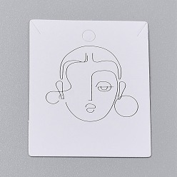 Human Cardboard Jewelry Display Cards, for Hanging Earring & Necklace Display, Rectangle, Women Pattern, 6x5x0.05cm, Hole: 2~5mm