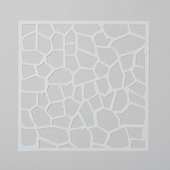 Blanc Pochoirs de peinture réutilisables en plastique géométrique, pochoirs à gâteau, pour la peinture sur papier de scrapbooking tissu mural sol meubles bois et gâteaux, blanc, 13x13x0.01 cm