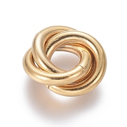 Oro 304 de acero inoxidable que une los anillos, anillo de enclavamiento, para el collar, dorado, 14x12.5x4.5 mm, anillo: 11x2 mm, diámetro interno: 7 mm