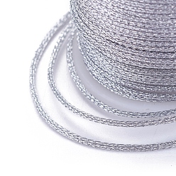 Light Grey Polyester Metallic Thread, Light Grey, 1mm, about 7.65 yards(7m)/roll