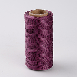 Purple Flat Waxed Polyester Cords, Purple, 1x0.3mm, about 284.33 yards(260m)/roll