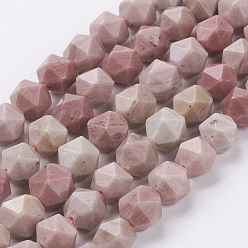 Rhodonite Natural Rhodonite Beads Strands, Faceted, Round, 6x5mm, Hole: 0.8mm, about 68pcs/strand, 15.3 inch(39cm)