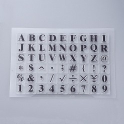Palabra Sellos de silicona, para diy scrapbooking, álbum de fotos decorativo, hacer tarjetas, hojas de sellos, patrón de alfabeto y número y marca, 160x110x3 mm