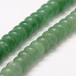 Зеленый Авантюрин Природные пряди авантюрин зеленый шарик, рондель, 8x5 мм, отверстие : 1 мм, около 73 шт / нитка, 15.3 дюйм (39 см)