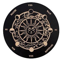 Soleil Planche de pendule en bois, table de divination radiesthésie, pour la sorcellerie fournitures d'autel wiccan, plat rond, soleil, 150x3mm
