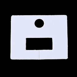 Blanco Tarjetas de presentación de pinza para el cabello con garra de papel rectangular, blanco, 4.9x6x0.05 cm, agujero: 10 mm y 13x28 mm.