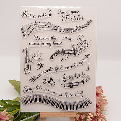 Musical Note Tampons en silicone, pour scrapbooking diy, album photo décoratif, fabrication de cartes, feuilles de timbres, motif de note de musique, 21x15x0.3 cm