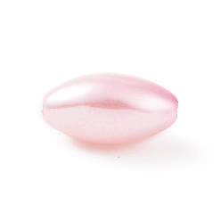 Rose Nacré Perles de nacre en plastique ABS, riz, perle rose, 13.5x7.5mm, Trou: 1.6mm, environ1428 pcs / 500 g