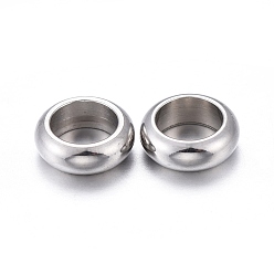 Stainless Steel Color 201 Stainless Steel Spacer Beads, Rondelle, Stainless Steel Color, 6x2mm, Hole: 4mm