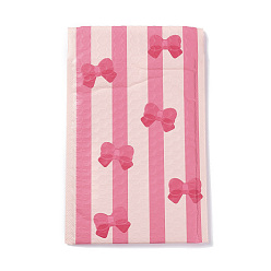 Pink Rectangle Matte Film Package Bags, Bubble Mailer, Bowknot Print Padded Envelopes, Pink, 24x15x0.48cm