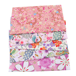 Coloré Tissu artisanal en coton, lot rectangle patchwork peluches différents modèles, pour bricolage couture quilting scrapbooking, avec motif de style zéphyr japonais, colorées, 25x20 cm, 5 pièces / kit