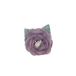 Pourpre 3d fleur en tissu, pour les chaussures de bricolage, chapeaux, casques, broches, vêtements, pourpre, 50~60mm