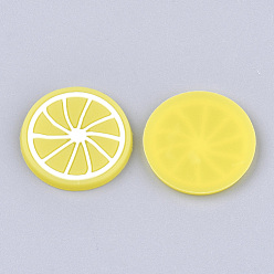 Yellow PVC Plastic Cabochons, Lemon, Yellow, 25x2mm