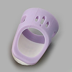 Lilac Silicone Fingertip Protector, Thimble, Finger Pad Grips, Sewing Tools, Lilac, 30.6x18.5mm
