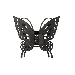 Black Hollow Butterfly Shape Plastic Large Claw Hair Clips, Hair Accessories for Women Girl, Black, 130x145mm
