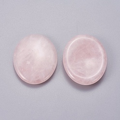 Quartz Rose Pierre de souci de pouce de quartz rose naturel de forme ovale, pour la guérison énergétique, méditation, massage et décoration, 45x35x6~7.5mm