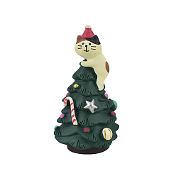 Árbol Adornos en miniatura de resina con tema navideño, accesorios de casa de muñecas micro paisaje hogar, árbol, 43x79 mm